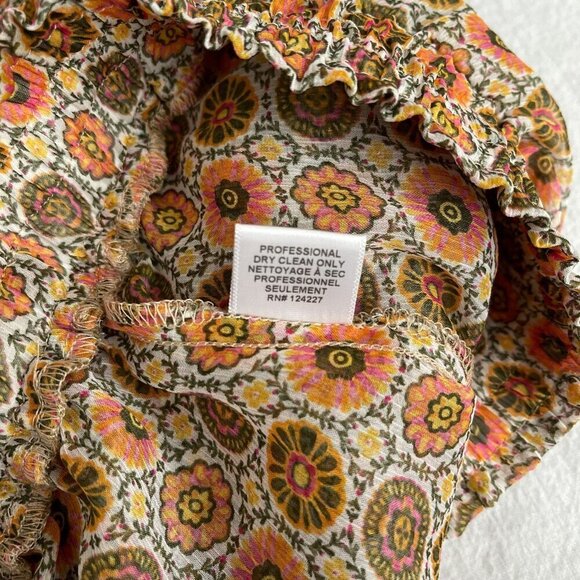 Misa Los Angeles Bohemian Floral Ruffle Skirt Smocked Tiered Polyester Womens L - Picture 9 of 14